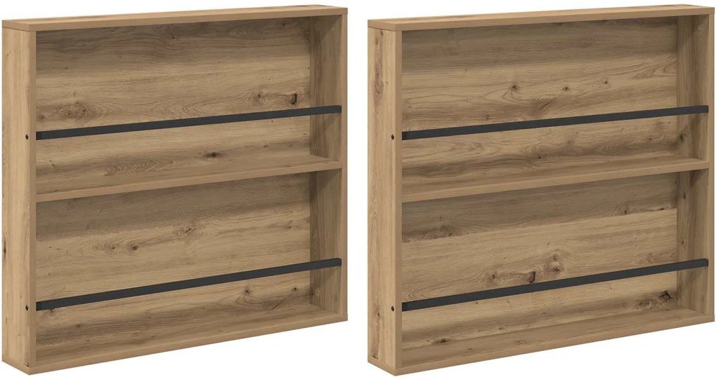 vidaXL Raft pentru reviste 2 pcs Stejar Artizanal 80 x 12 x 70 cm