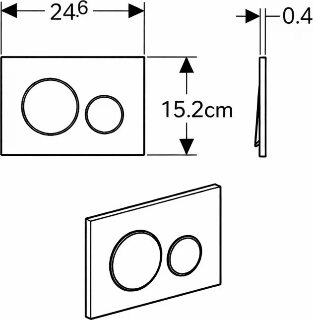 Clapeta actionare dubla rezervor wc ,crom periat, Geberit Sigma40 Crom periat