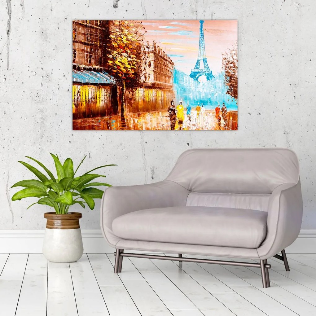 Tablou - Vremea ploioasă și Turnul Eiffel (90x60 cm)