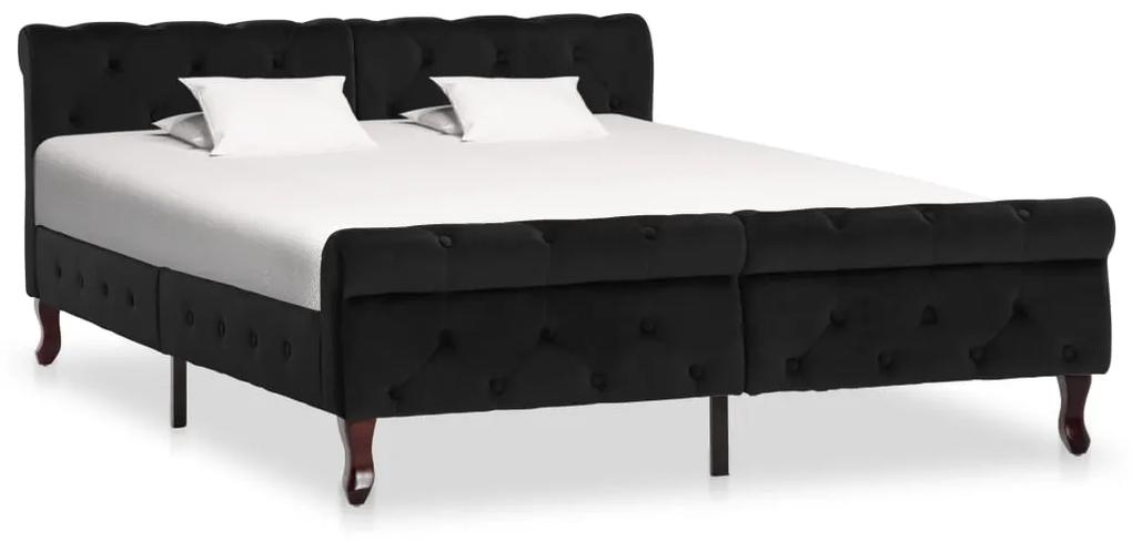 288553 vidaXL Cadru de pat, negru, 140 x 200 cm, catifea