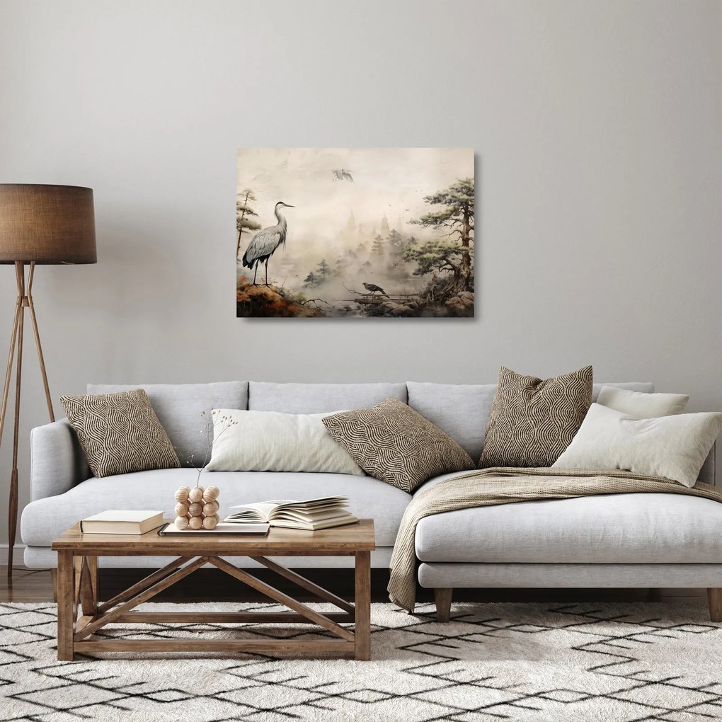 Tablou pe sticlă - Desen animat peisaj (70x50 cm)