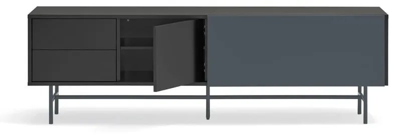 Comodă TV neagră-gri antracit 180x56 cm Nube – Teulat