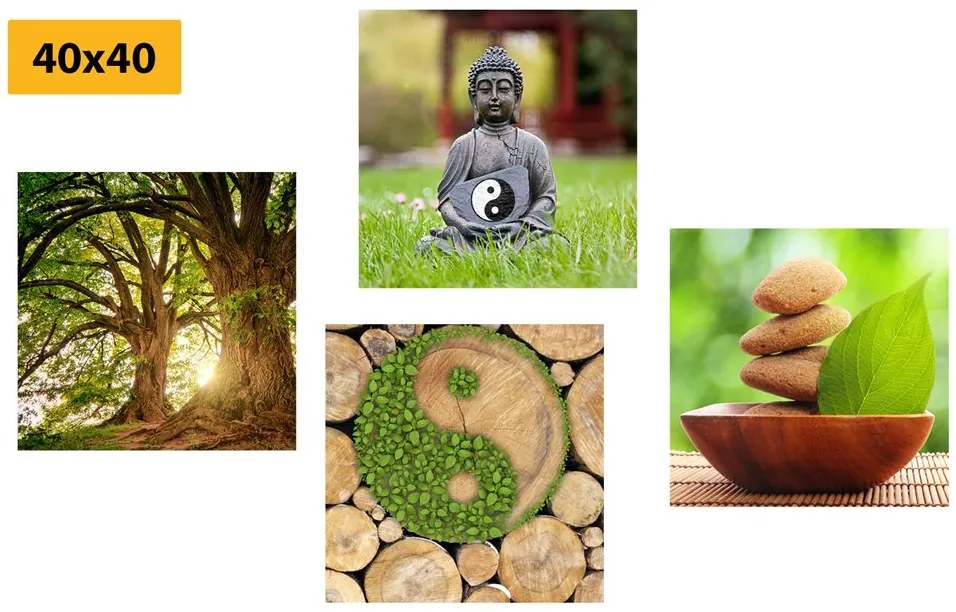 Set tablouri Feng Shui în design verde