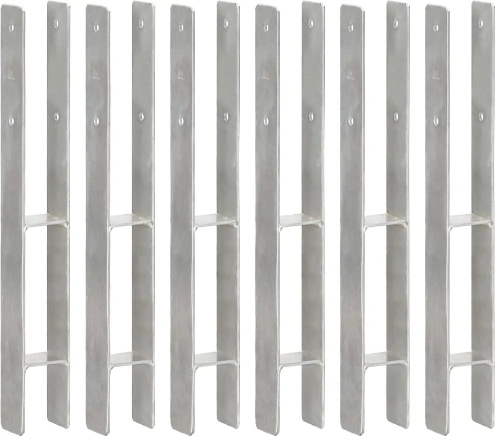 vidaXL Ancore de gard, 6 buc., argintiu, 7x6x60 cm, oțel galvanizat