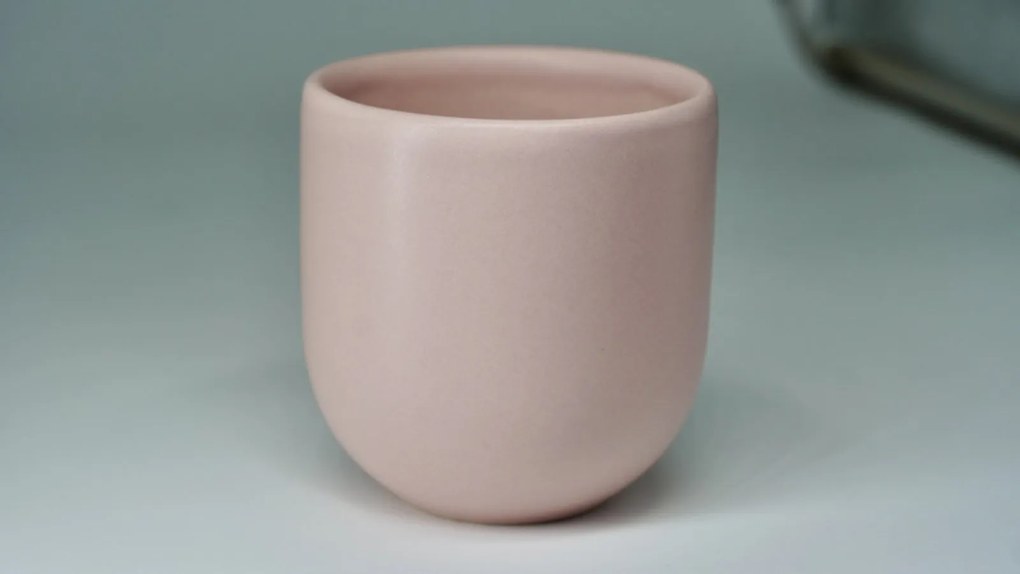 Set 4 Pahare Cafea Novum Roz (Baby Pink , 250ml) Gresie Glazurata Manual