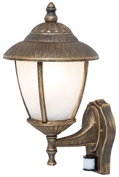 Aplică de exterior cu senzor Rabalux 7836 MADISON 1xE27/60W/230V IP43 auriu