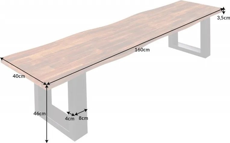 Banca design industrial Genesis 160cm, salcam