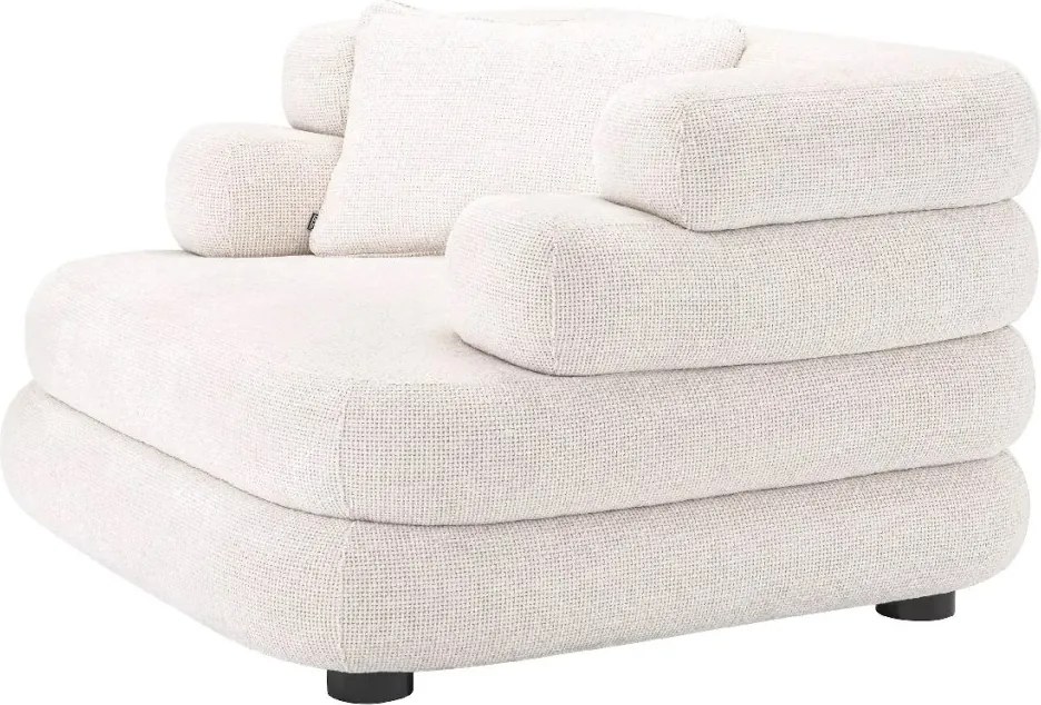 Fotoliu design LUX cu spatar rotunjit Malaga, Lyssa off-white