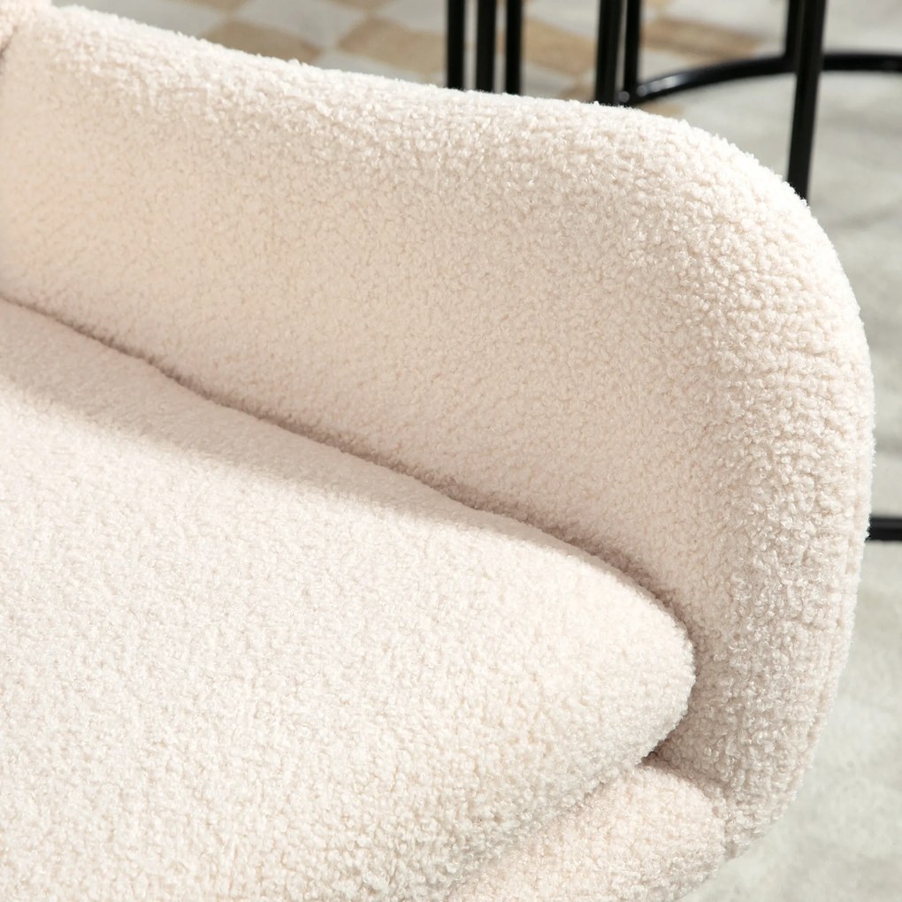 HOMCOM Fotoliu cu balansoar, fotoliu cu șezut de 10 cm grosime, picioare din oțel curbate, bej și negru | Aosom Romania