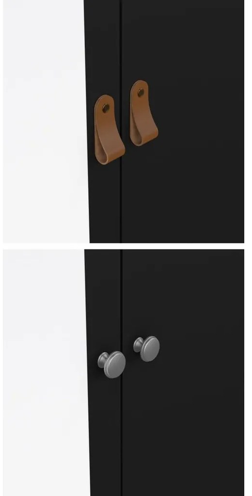 Dulap pentru haine Real cu o oglindă, negru