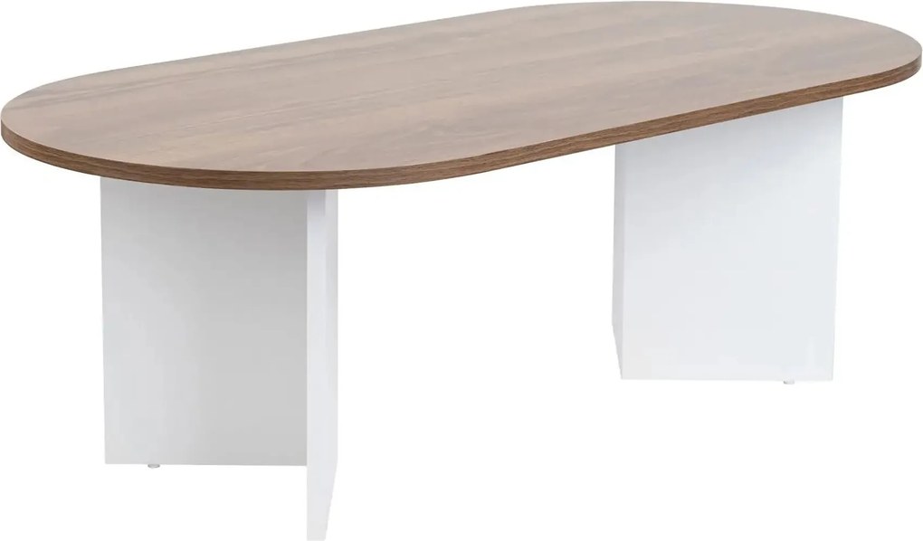 Masuta cafea SABLE, nuc/alb, PAL, 119x60x40 cm