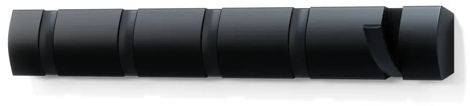 Cuier de perete negru din lemn masiv de plop Flip – Umbra