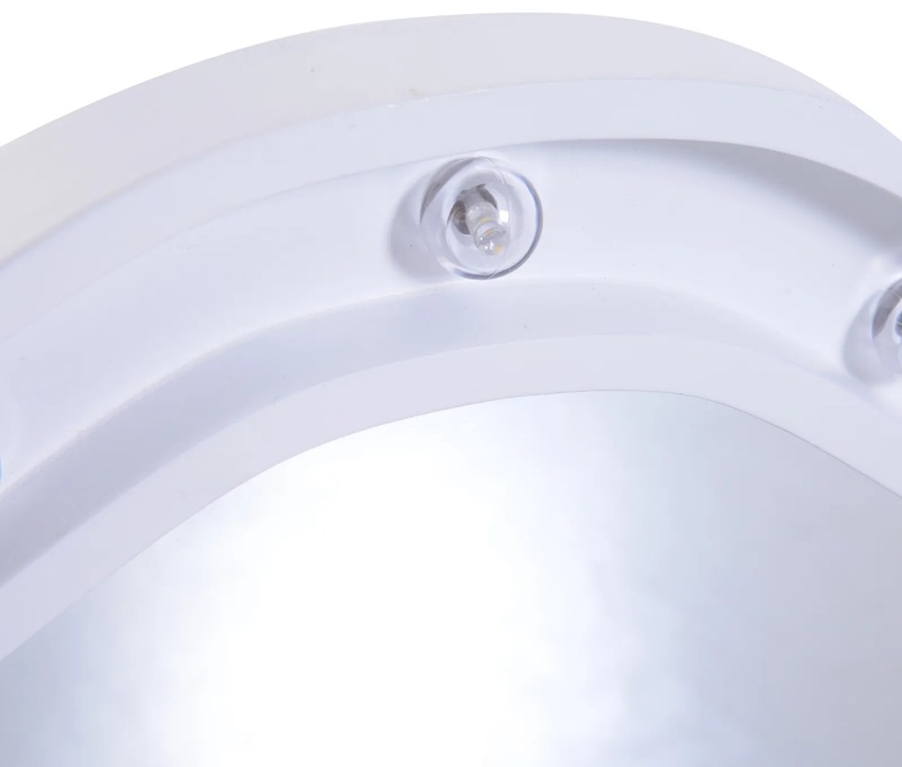 Homcom Specchio da Trucco Ripiegabile Retroilluminato con 16 Luci LED in Bianco, 73x53.5x4.5cm