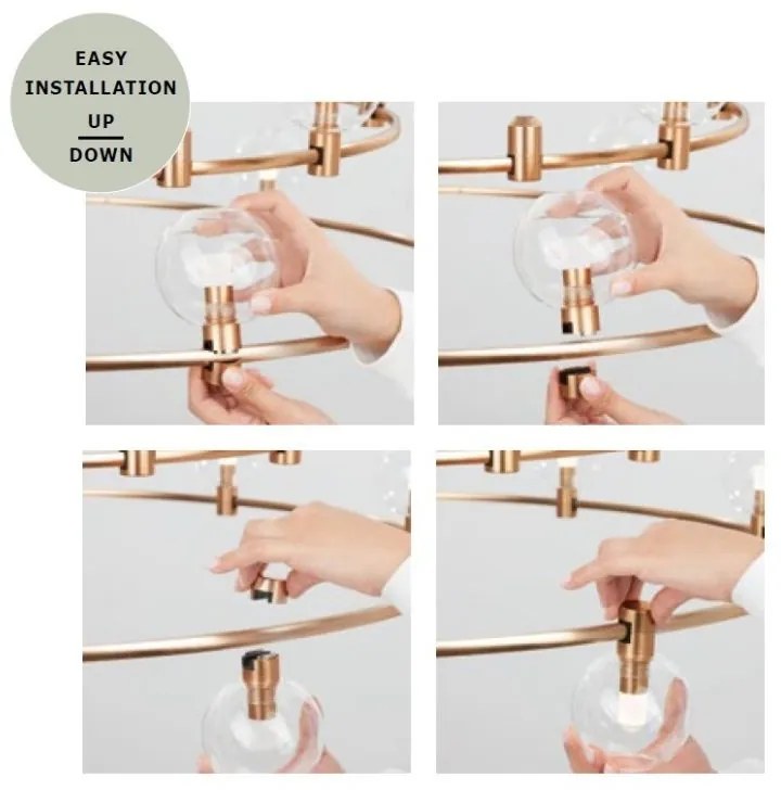 Sistem tubular magnetic-decorativ GRAMMI 03 H-75cm, auriu satinat