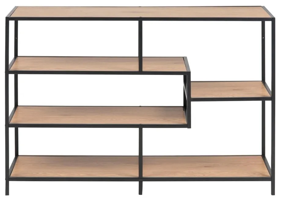 Bibliotecă neagră/cu aspect de lemn de stejar 114x78 cm Seaford – Actona