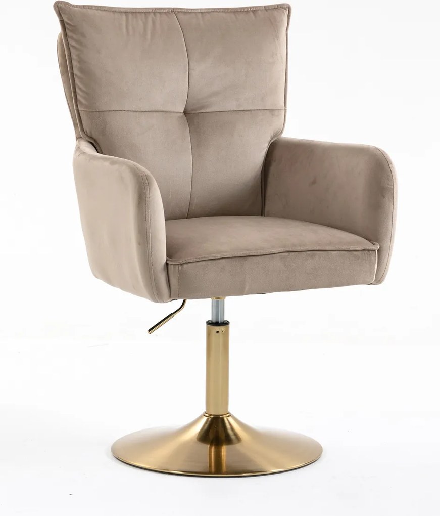 HR250N Scaun Catifea Latte Bază Aurie
