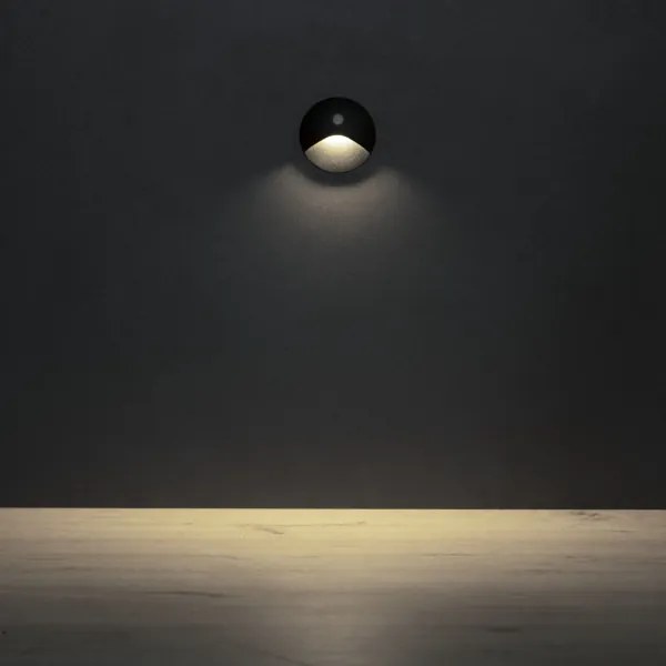 Kanlux 39136 - Aplica LED EXIN pentru trepte cu senzor, 2,5W/230V, 4000K, IP65, negru, rotund