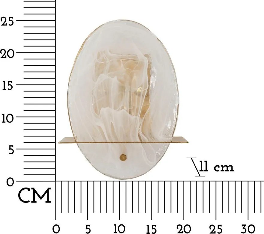 Aplică de perete aurie din sticlă Portlan – Mauro Ferretti