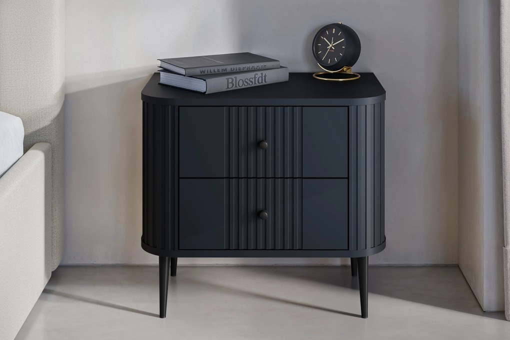 Set noptiere Vesper 56 cm - negru / picioare negre