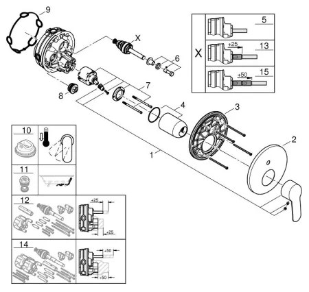 GROHE EUROSTYLE COSMOPOLITAN 24052002 - baterie pentru lavoar, crom lucios