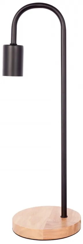 Lampa decorativa din metal/lemn Vinara neagra, un bec