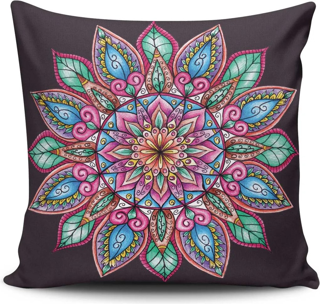 Perna MANDALA-14, multicolor, bumbac/poliester, 43x43 cm