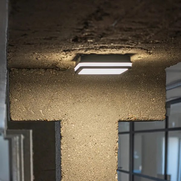 Plafonieră LED de exterior cu senzor Kanlux 38788 BENO 12/18W/230V 3000/3500/4000K IP65 antracit