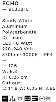 Spot LED incastrabil iluminat exterior ambiental IP54 ECHO alb