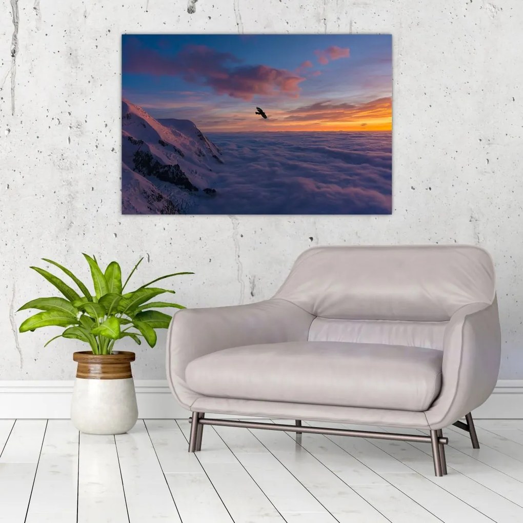 Tablou în apus de soare, Mont Blanc (90x60 cm)