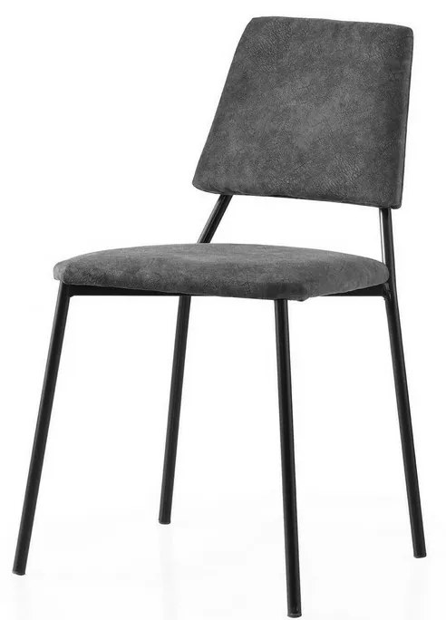 Set de scaune de sufragerie Lima Grey and Black, 2buc.