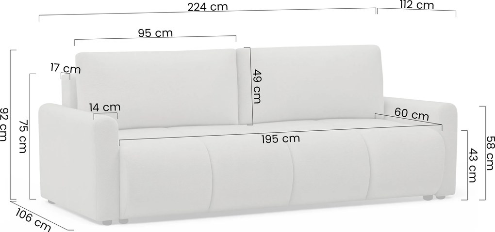 Canapea extensibilă pentru dormit Velaro - țesătură maro Vela 28