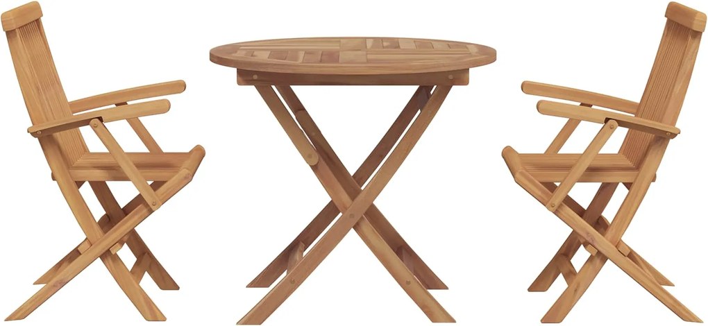 vidaXL Set de masă pentru grădină 3 pcs Maro Lemn Solid de Acacia