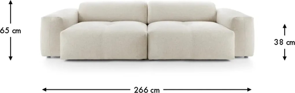 Canapea lemn masiv Calm 266x100 cm