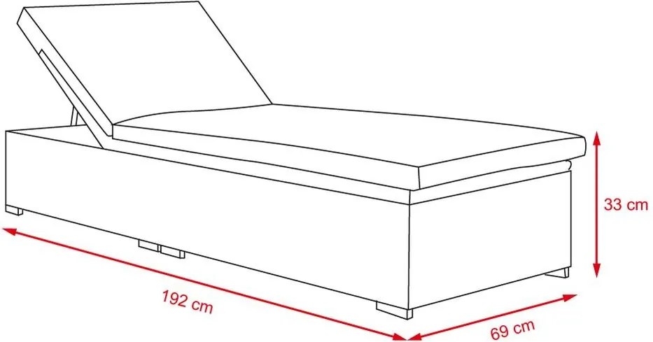 Șezlong reglabil din ratan Avenberg GENOVA maro/bej