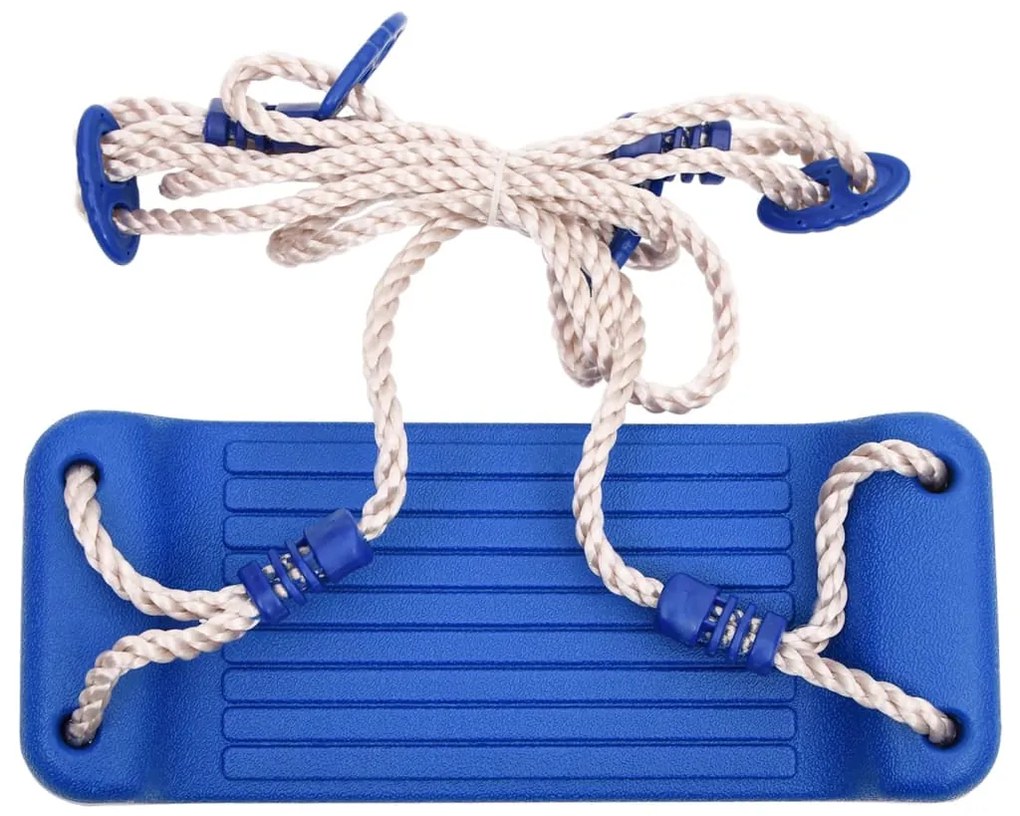 Leagane cu franghii, 2 buc., albastru, 37x15 cm, polietilena