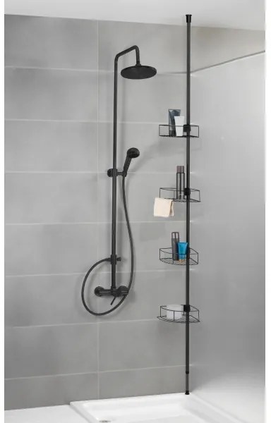 WENKO 24568100 - Poliță de colț DOLCEDO, 31 x 230 cm, inox/negru