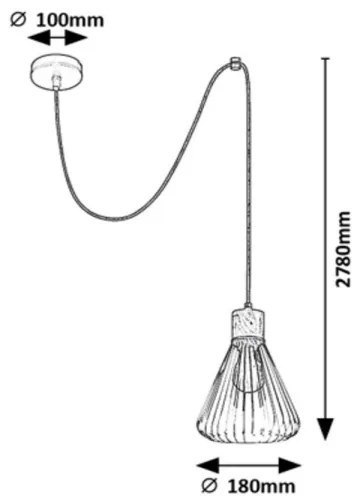 Lustră pe cablu FARFALLE 1xE27/40W/230V neagră/fag Rabalux 3148