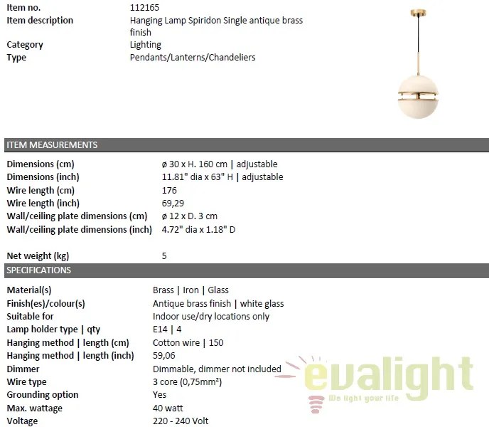 Lustra design LUX Spiridon alama 112165 HZ