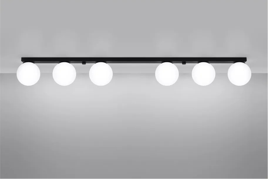 Plafonieră neagră cu abajur din sticlă ø 12 cm Umerta – Sollux