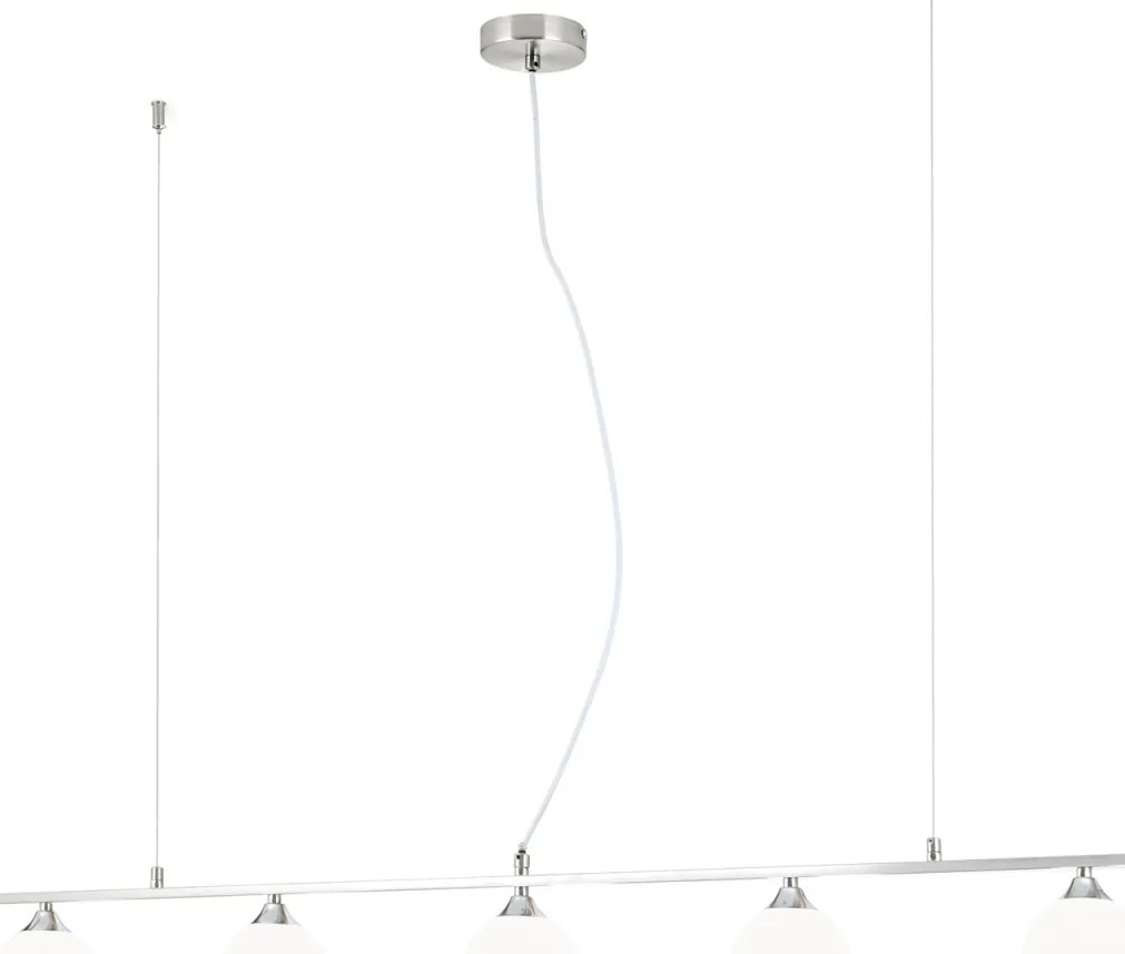Lustra suspendata design modern SNOWWHITE 5L crom satin