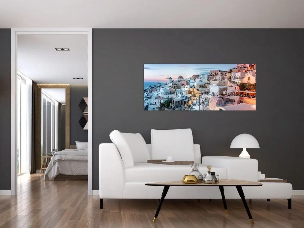 Tablou - Amurg în Santorini (120x50 cm)