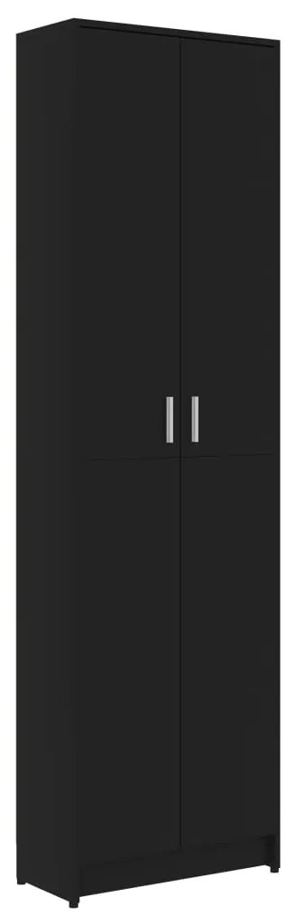 Sifonier de hol, negru, 55 x 25 x 189 cm, PAL Negru, 1