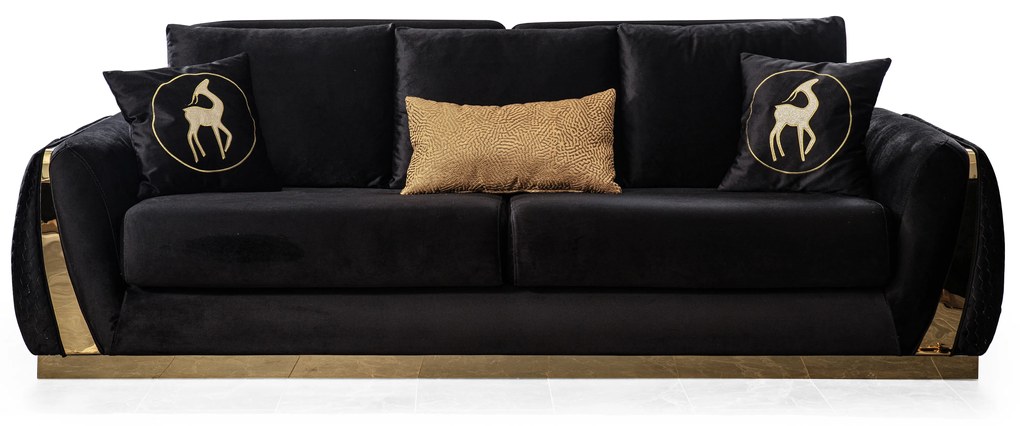 Canapea 3 locuri lux lexus (249x103x86) - neagra