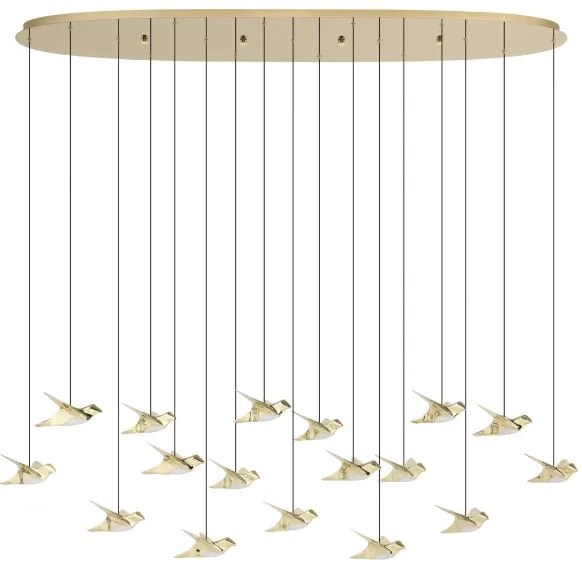 Lustră LED dimabilă pe cablu Eglo 390399 PARATEBUENO 17xLED/3W/230V auriu