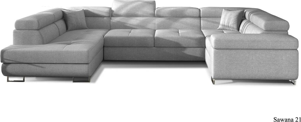 Colțar lemn masiv Formă U Extensibil Lety 340x202cm Personalizabil - Monolith 84 + Monolith 97, Stânga