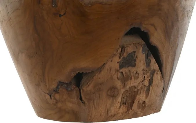Vază decorativă, stil natural rustic, culoare natur, din lemn de tec, „Teak”