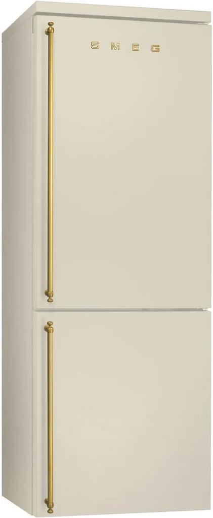 Combina frigorifica retro Smeg FA8003P, 70 cm, crem, manere aurii, clasa A+, No Frost