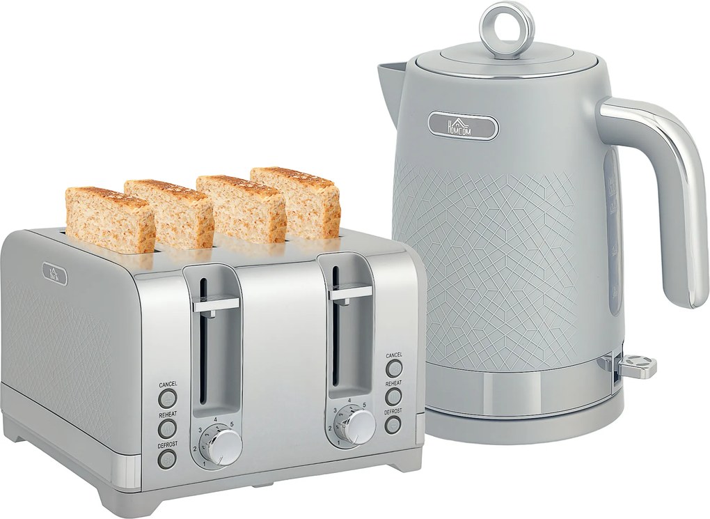 HOMCOM Set fierbător și prăjitor, fierbător rapid 1,7L 2200W cu termostat | Aosom Romania