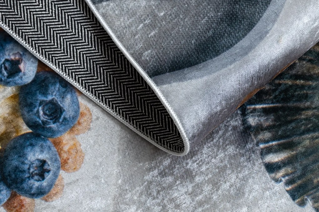 ANDRE 33570 covor lavabil Cupcake-uri, bucatarie, anti-alunecare - argint / bej