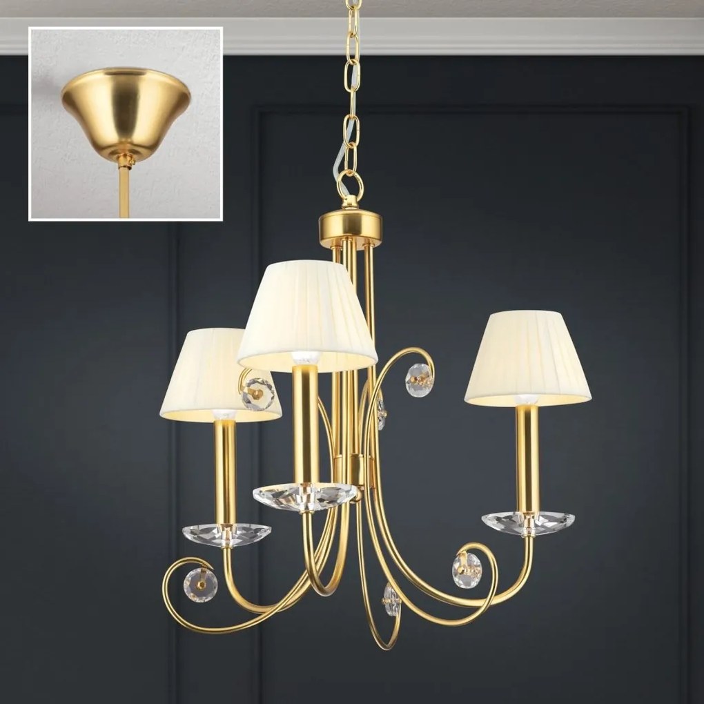Candelabru stil clasic cu cristal K9 ARIANE 3L auriu